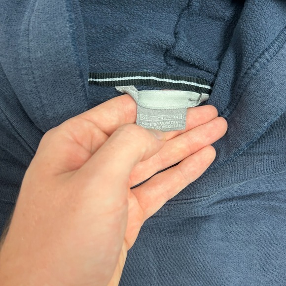 Vintage Nike Hoodie Mens Large Blue 2000s Y2K Distressed - Picture 7 of 10